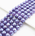 Mystic-Plated Amethyst Faceted Round Beads, 6–12mm, 15–16-Inch Strand