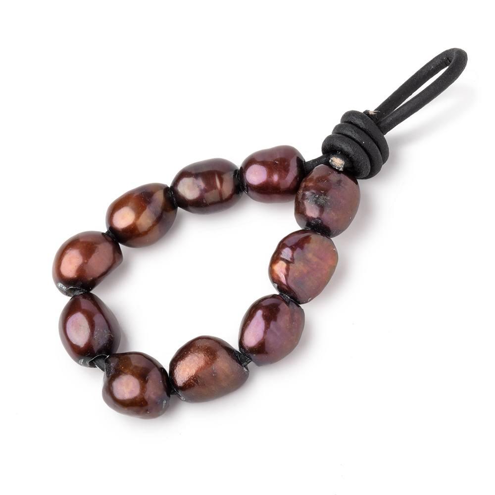 Chocolate Brown Large-Hole Freshwater Pearls – 10–11mm, 10-Piece Pack