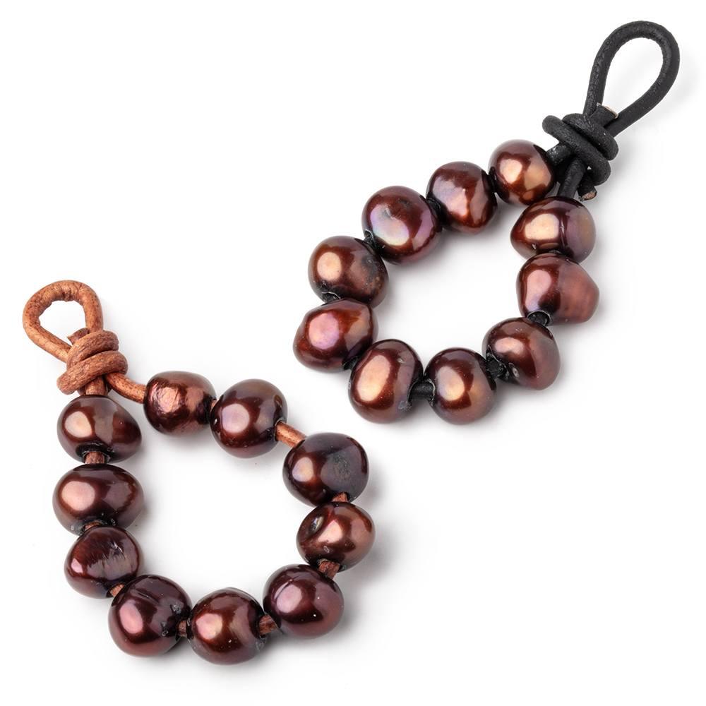 Red Brown Large-Hole Freshwater Pearls – 10–11mm, 10-Piece Pack