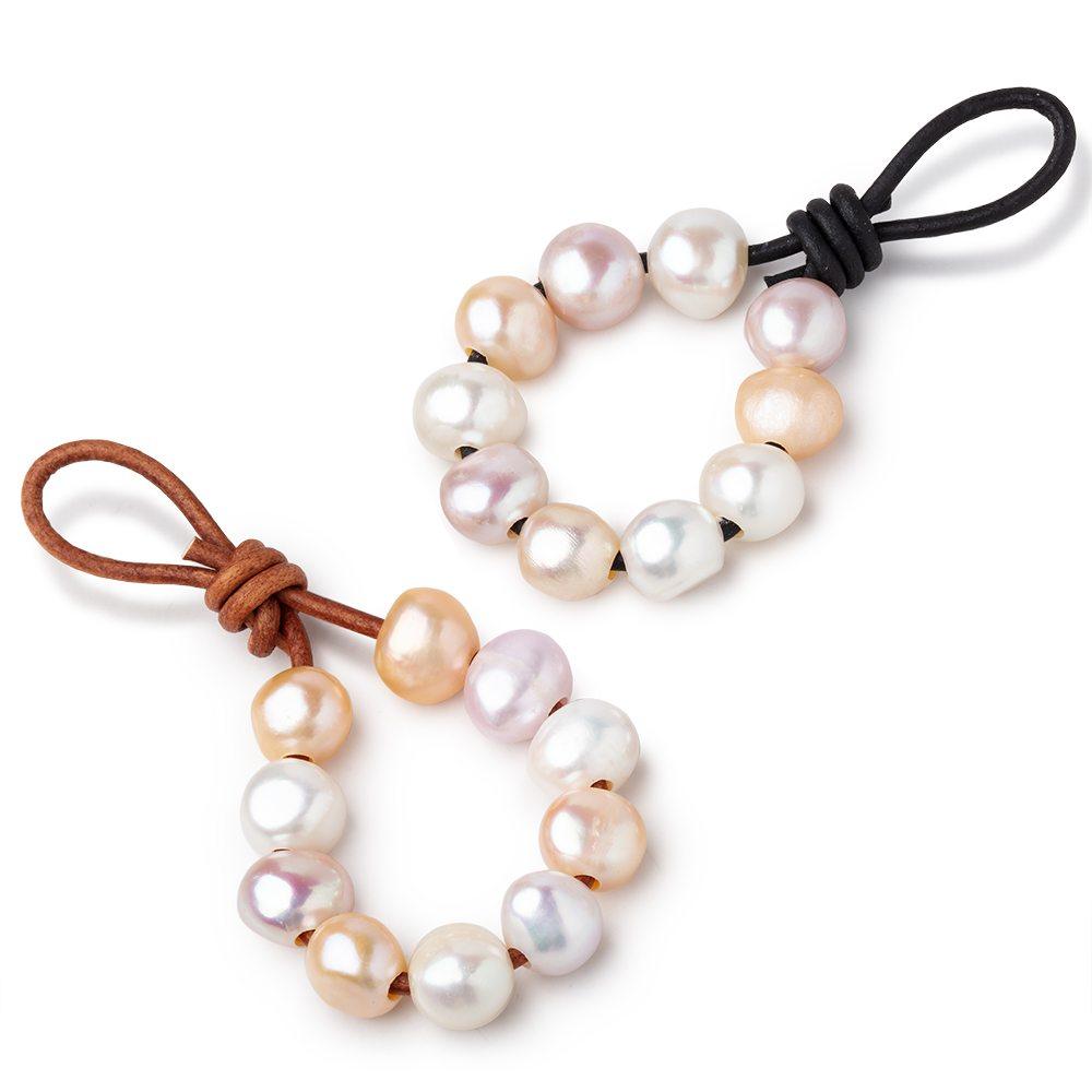 Tri-Color Large-Hole Freshwater Pearls – 10–11mm, 10-Piece Pack