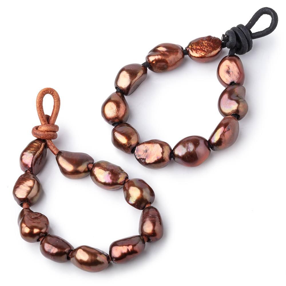Reddish Brown Large-Hole Freshwater Pearls – 10–12mm, 10-Piece Pack