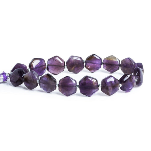10–13mm Amethyst Smooth Hexagon Beads, 8-Inch Strand