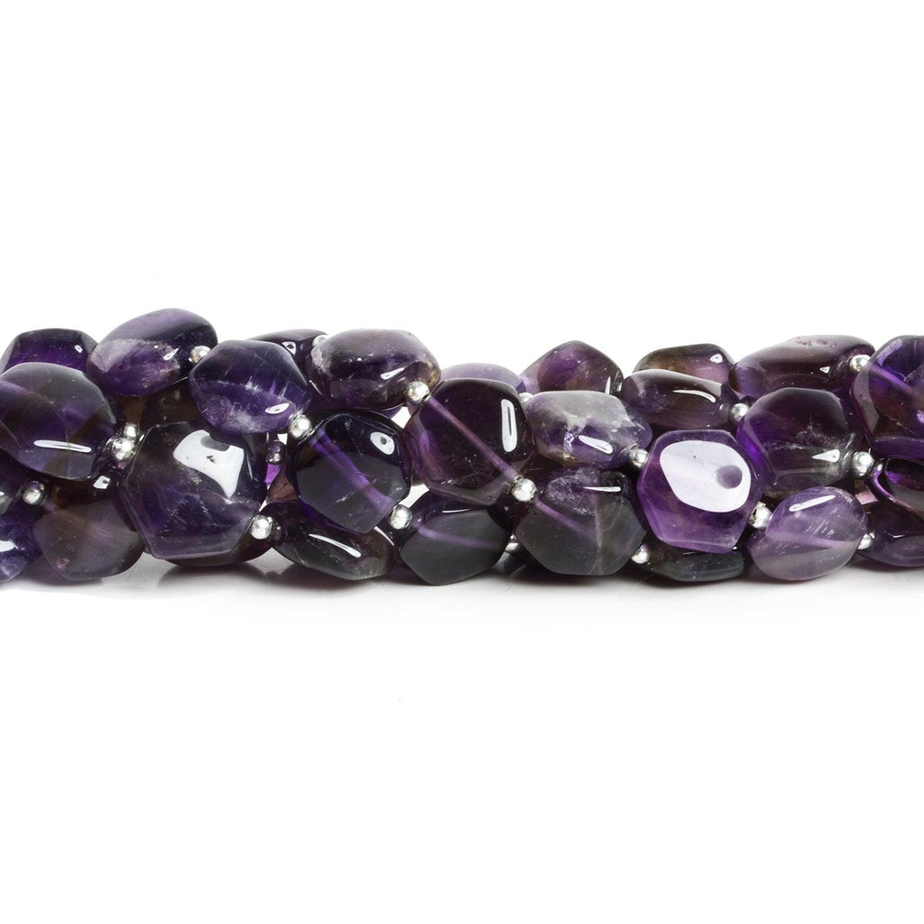 10–13mm Amethyst Smooth Hexagon Beads, 8-Inch Strand