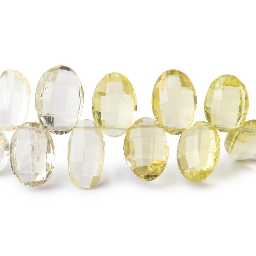 10–13mm Lemon Quartz Top-Drilled Oval Beads, 10-Inch Strand