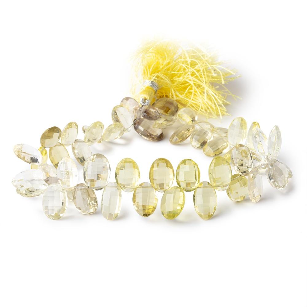 10–13mm Lemon Quartz Top-Drilled Oval Beads, 10-Inch Strand