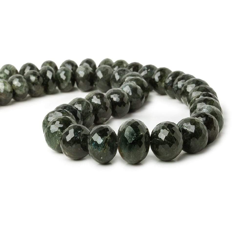 Moss Aquamarine Faceted Rondelle Beads, 10–16mm, 16-Inch Strand