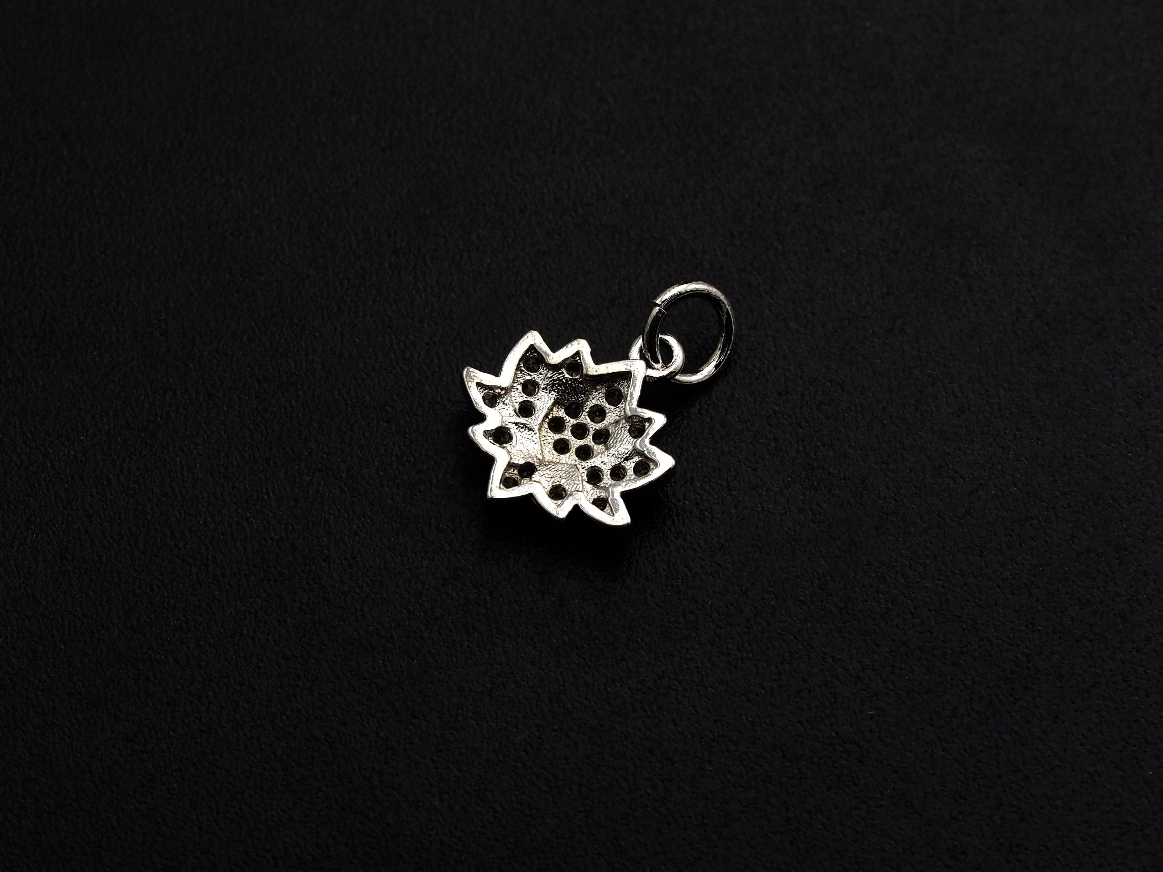 CZ Lotus Flower Pendant - Yoga Charm 11mm Gold/Silver/Rose Gold