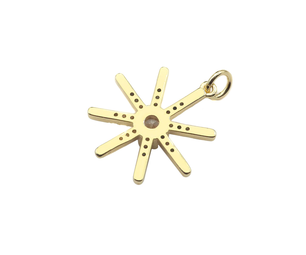 CZ North Star Pendant - 14K Gold Filled Charm 17.5x20.5mm