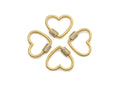 CZ Micro Pave Heart Clasp - Gold/Black/Rose Gold Screw Clasp 21mm