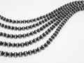 Black Onyx Round Beads with Rhinestone Inlay, 6–12mm, 15–16-Inch Strand