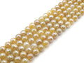 Mystic-Plated Yellow Banded Agate Faceted Round Beads, 10mm & 12mm