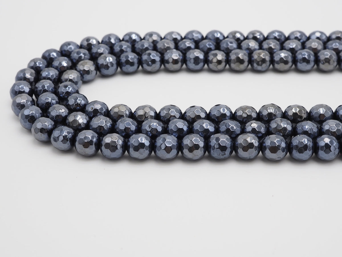 Mystic-Plated Black Onyx Faceted Round Beads, 6–14mm, 15–16-Inch Strand