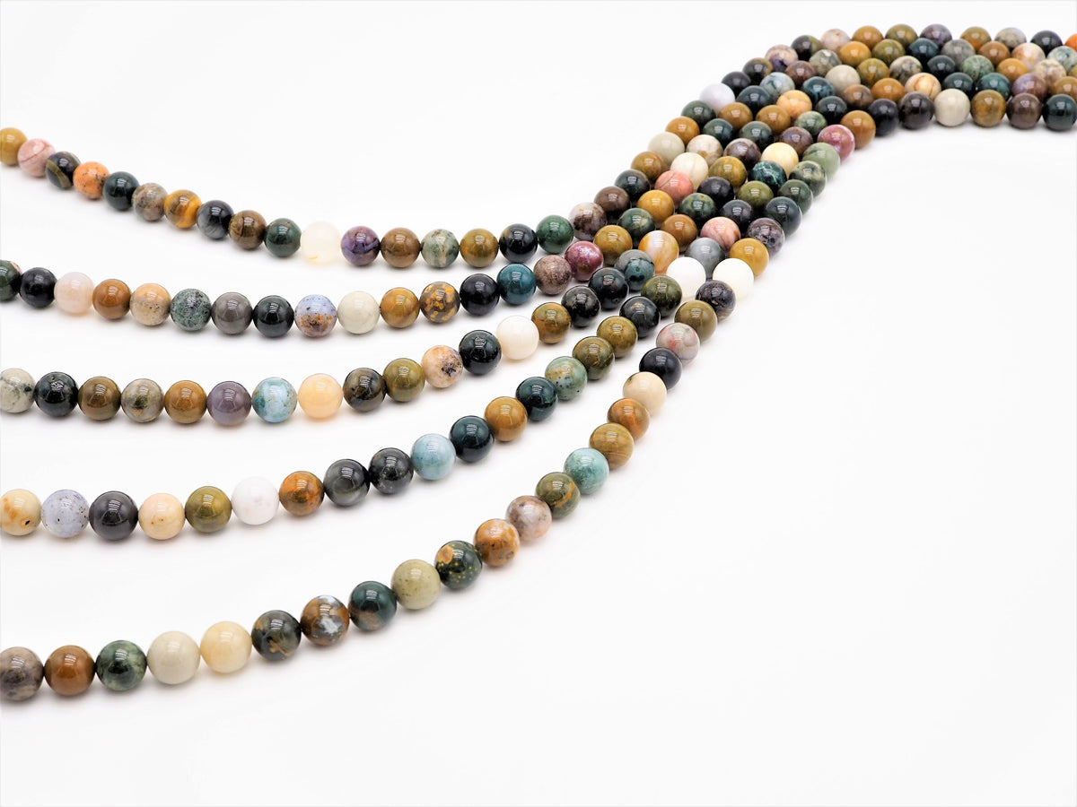 Chrysocolla Smooth Round Bead Strand, 6mm–10mm, 15–16 Inches
