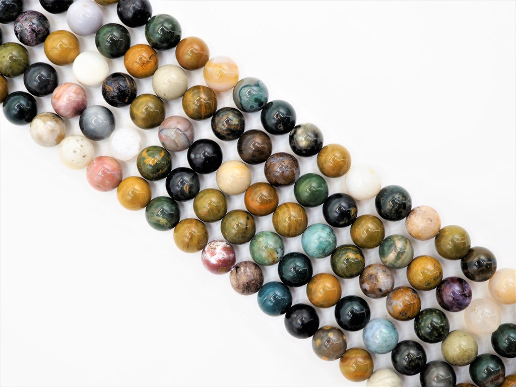 Chrysocolla Smooth Round Bead Strand, 6mm–10mm, 15–16 Inches