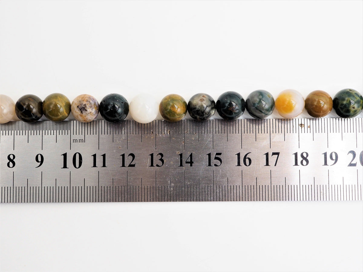 Natural Light Ocean Jasper Smooth Round Beads, 15–16-Inch Strand