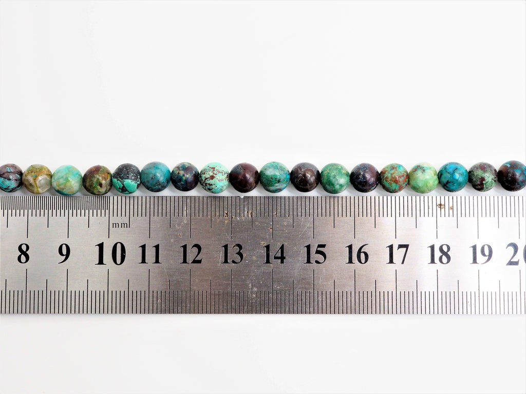 Chrysocolla Smooth Round Bead Strand, 6mm–10mm, 15–16 Inches
