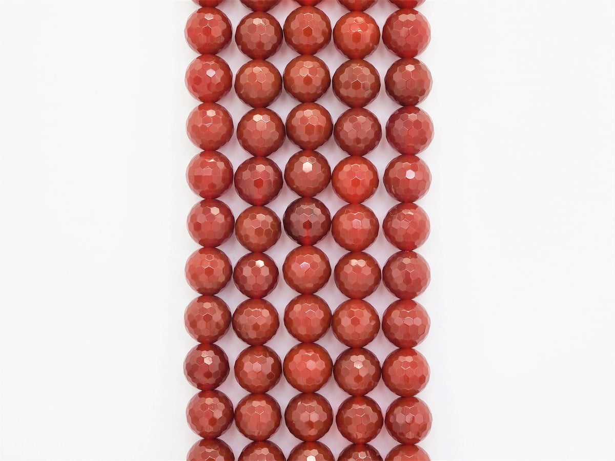Carnelian Faceted Round Beads, 6–12mm, 15–16-Inch Strand