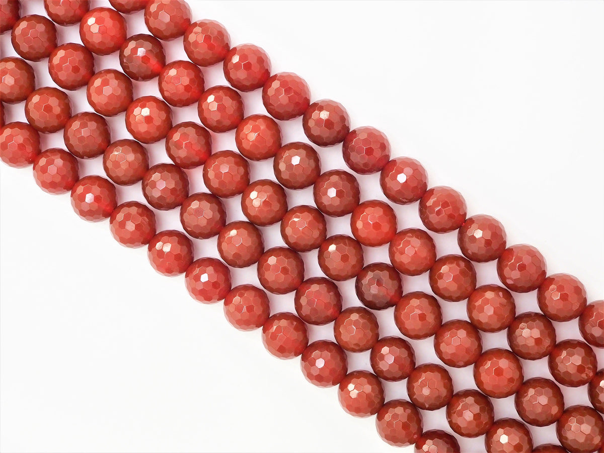 Carnelian Faceted Round Beads, 6–12mm, 15–16-Inch Strand