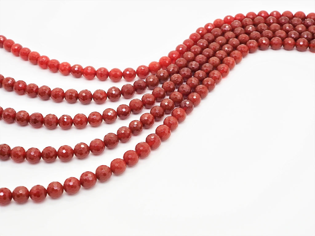 Carnelian Faceted Round Beads, 6–12mm, 15–16-Inch Strand