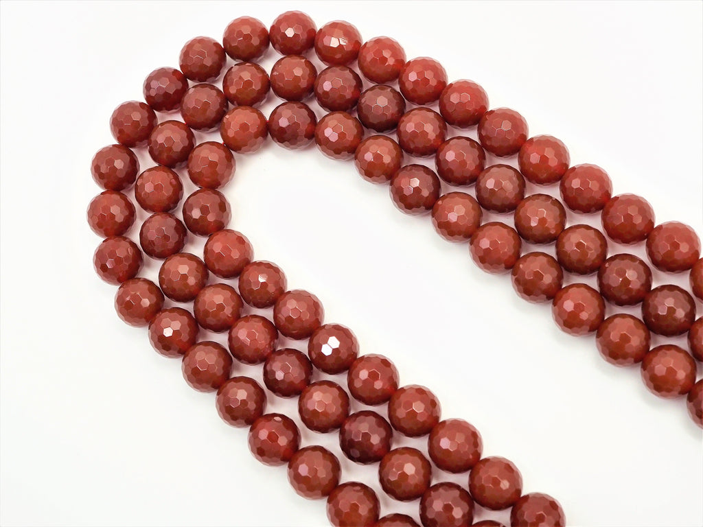 Carnelian Faceted Round Beads, 6–12mm, 15–16-Inch Strand