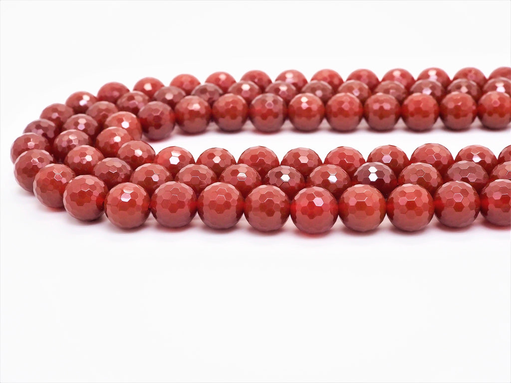 Carnelian Faceted Round Beads, 6–12mm, 15–16-Inch Strand
