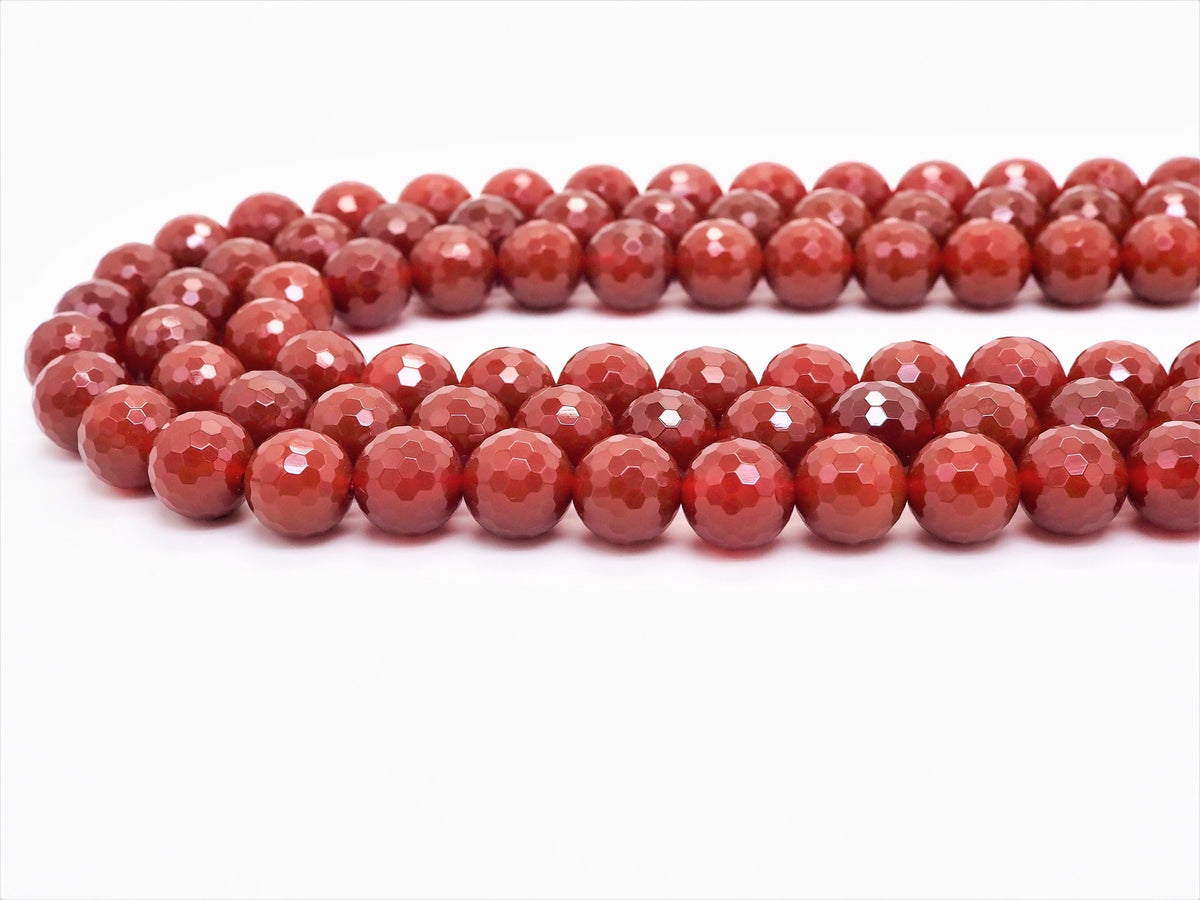 Carnelian Faceted Round Beads, 6–12mm, 15–16-Inch Strand