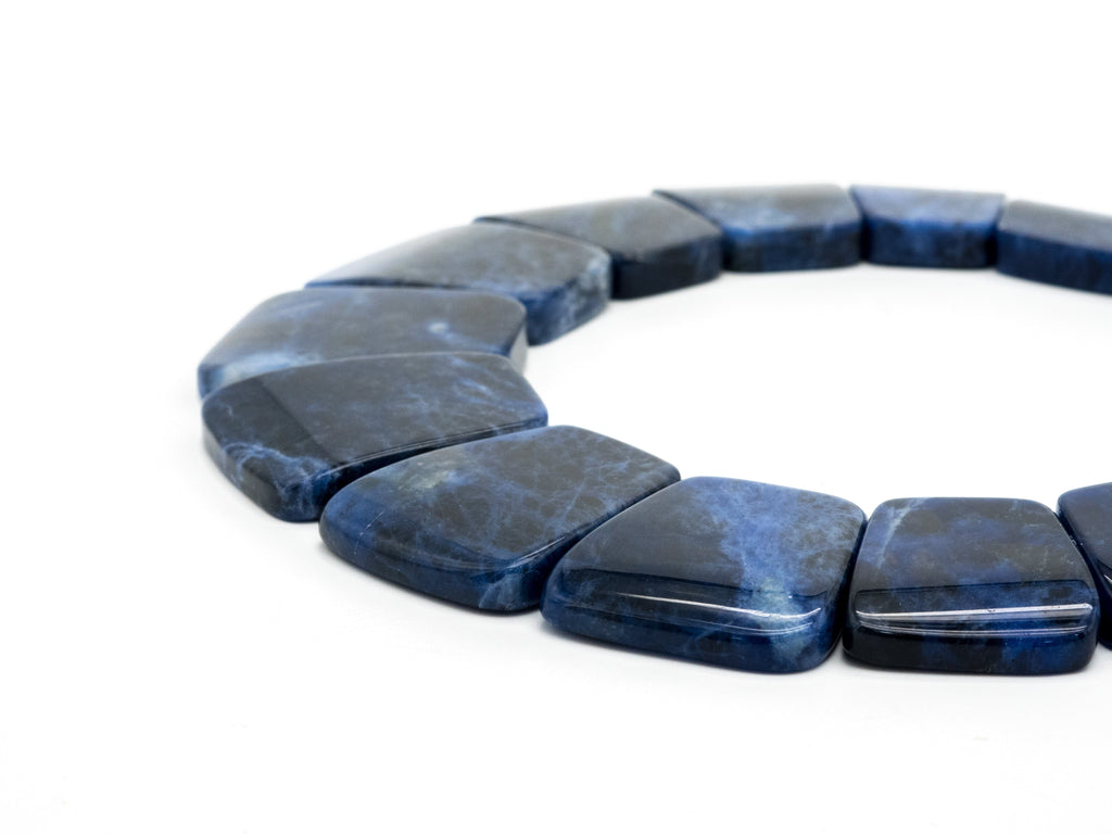 Sodalite Graduated Trapezoid Bead Strand, 17–35mm