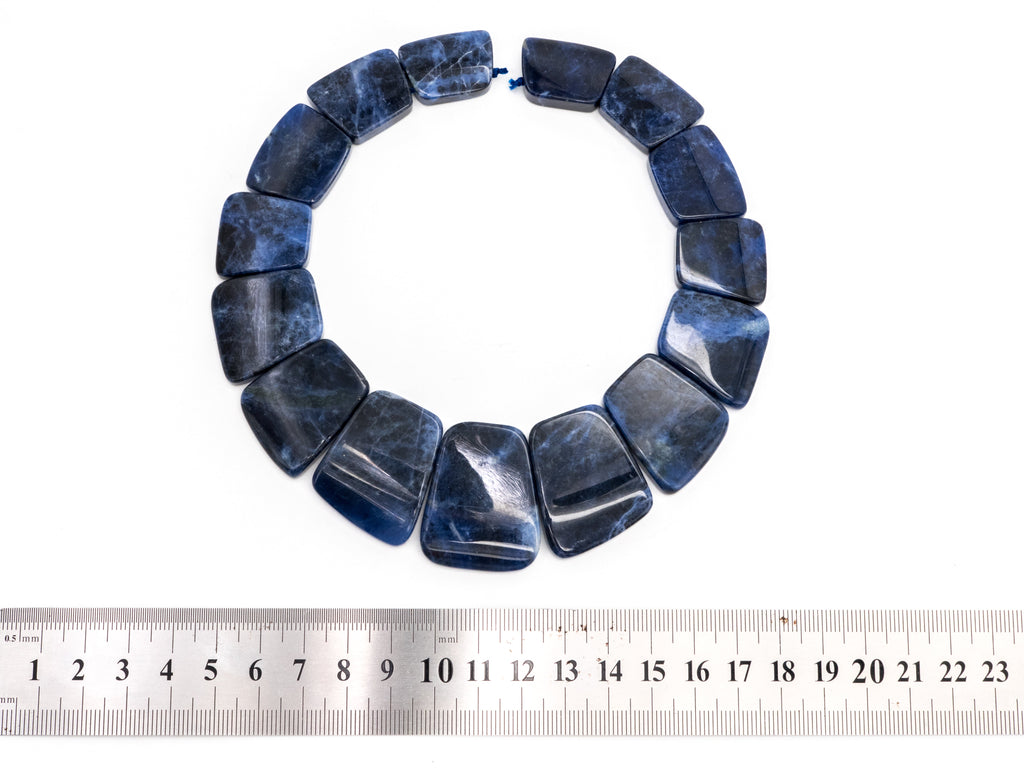 Sodalite Graduated Trapezoid Bead Strand, 17–35mm