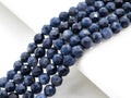 Natural Sapphire Faceted Round Beads, Multiple Sizes, 15-16-Inch Strand
