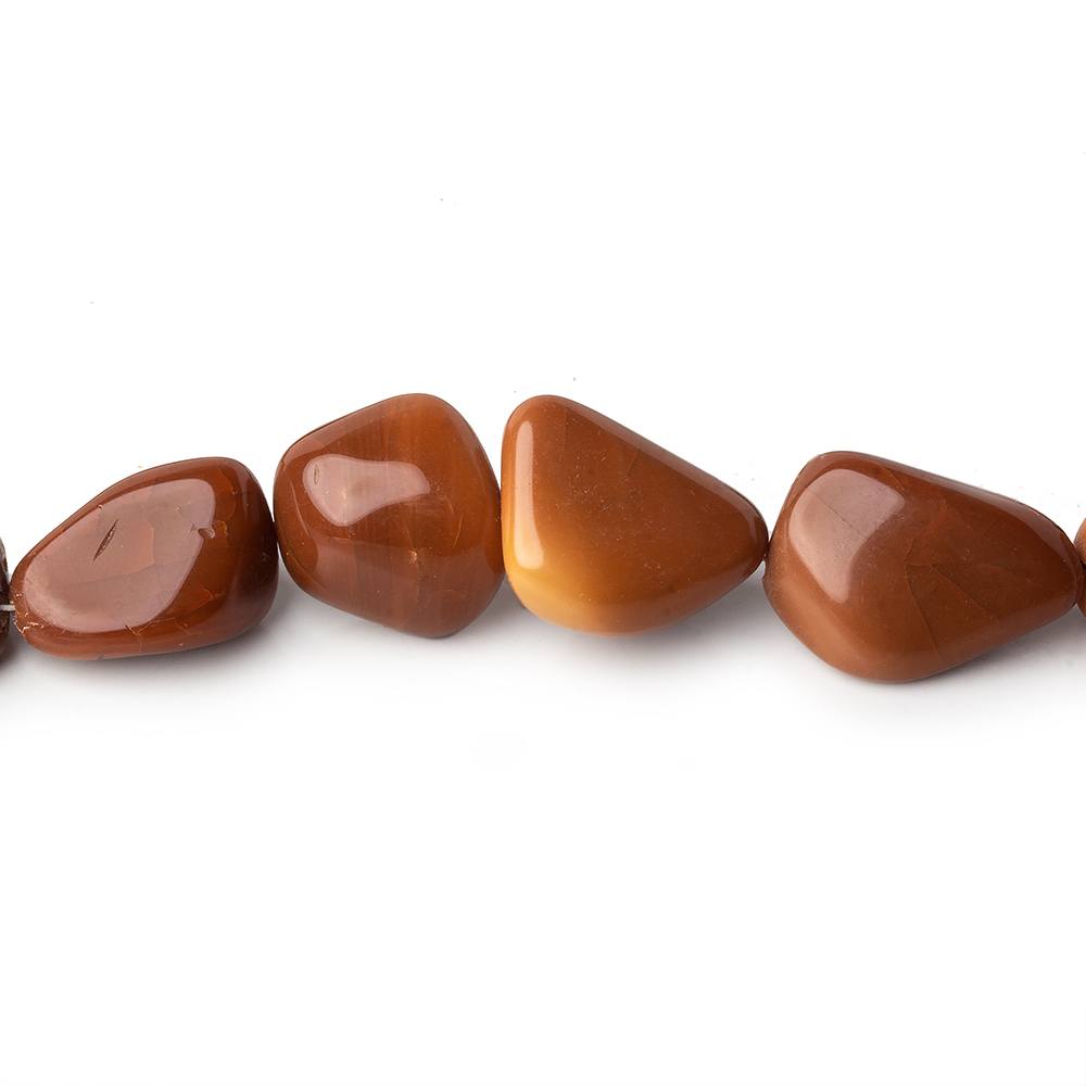 10x8–14x11mm Mexican Brown Fire Opal Smooth Nugget Beads, 18-Inch Strand
