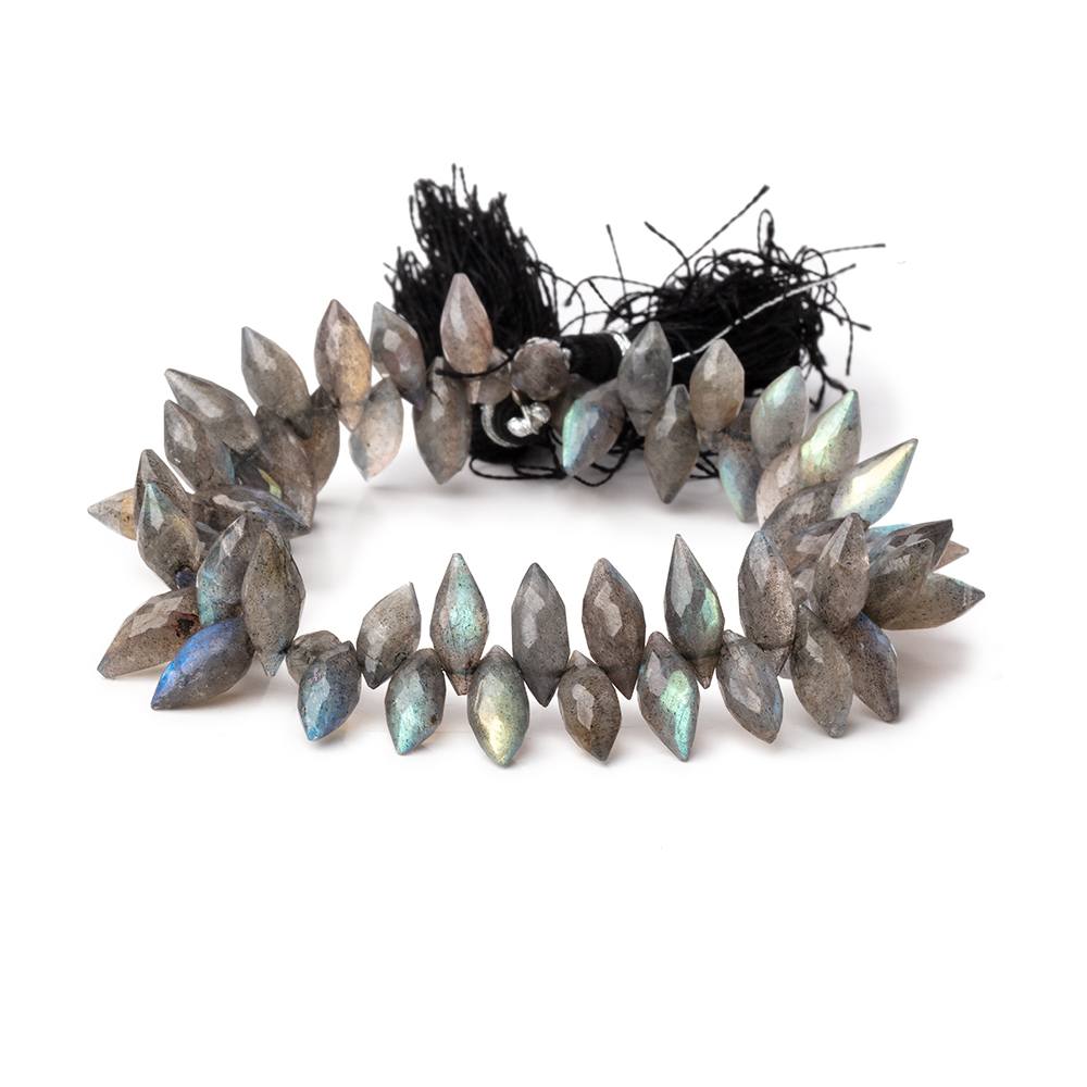 11–15mm Labradorite Faceted Marquise Beads, 8-Inch Strand
