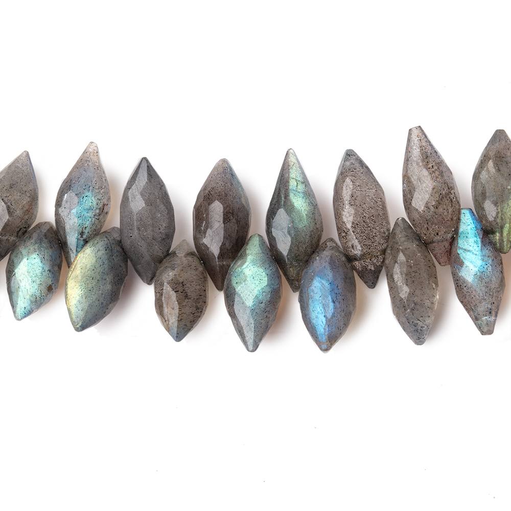 11–15mm Labradorite Faceted Marquise Beads, 8-Inch Strand