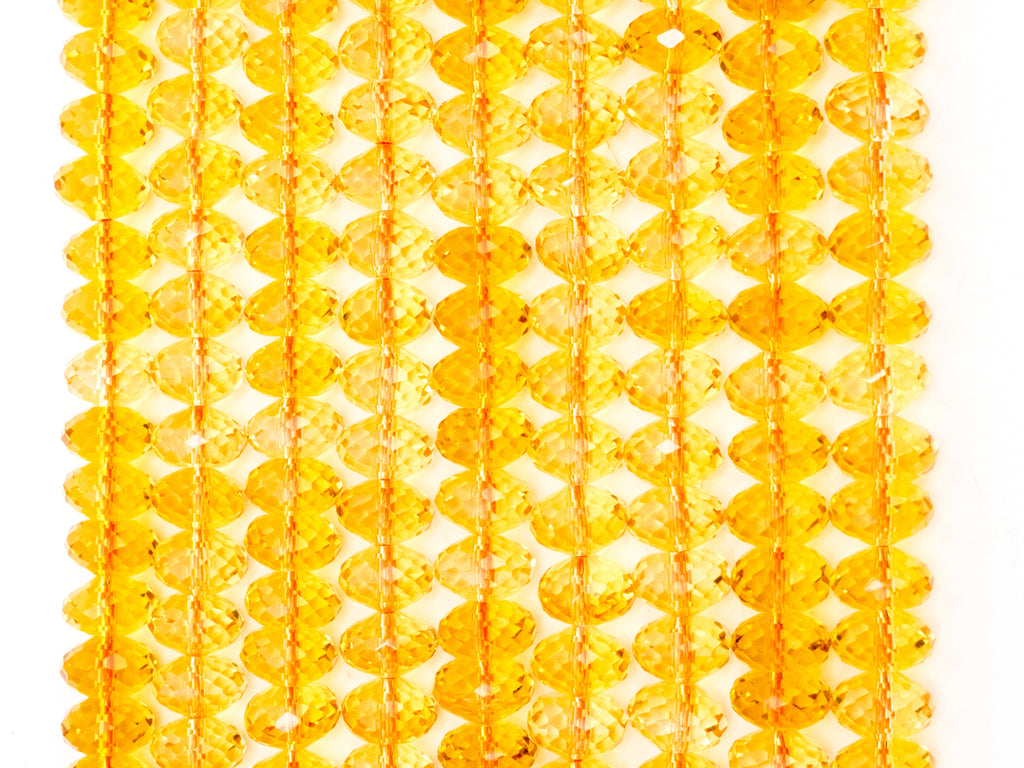 Citrine Faceted Rondelle Beads, 4x6–6x10mm, 15–16-Inch Strand