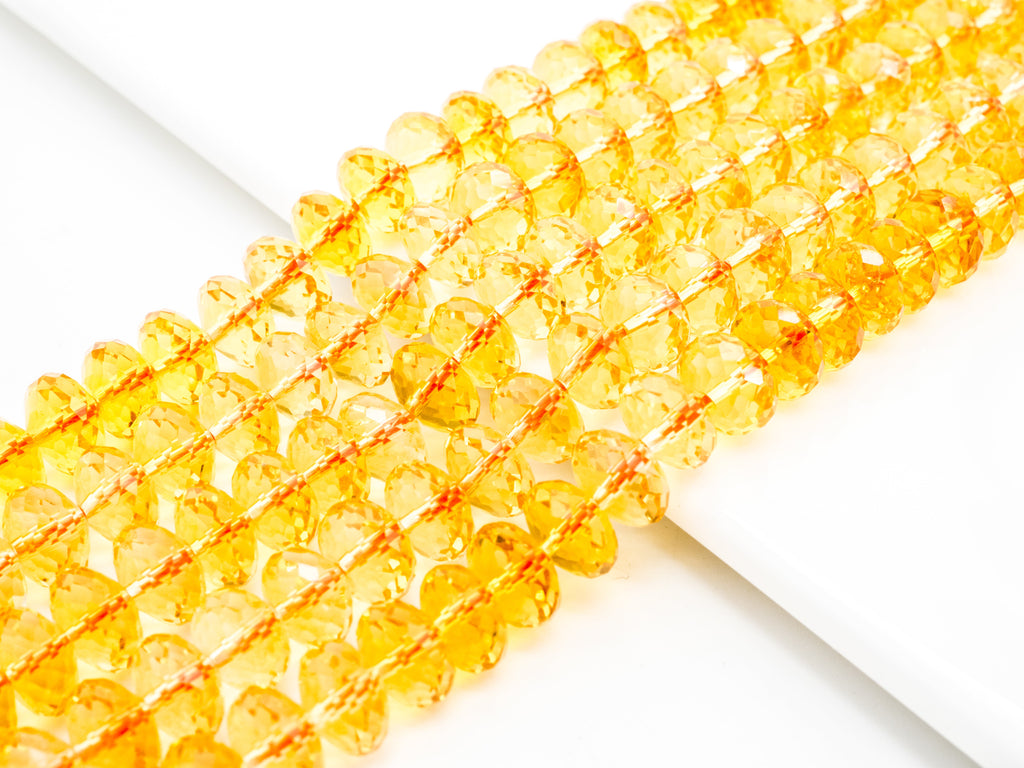Citrine Faceted Rondelle Beads, 4x6–6x10mm, 15–16-Inch Strand