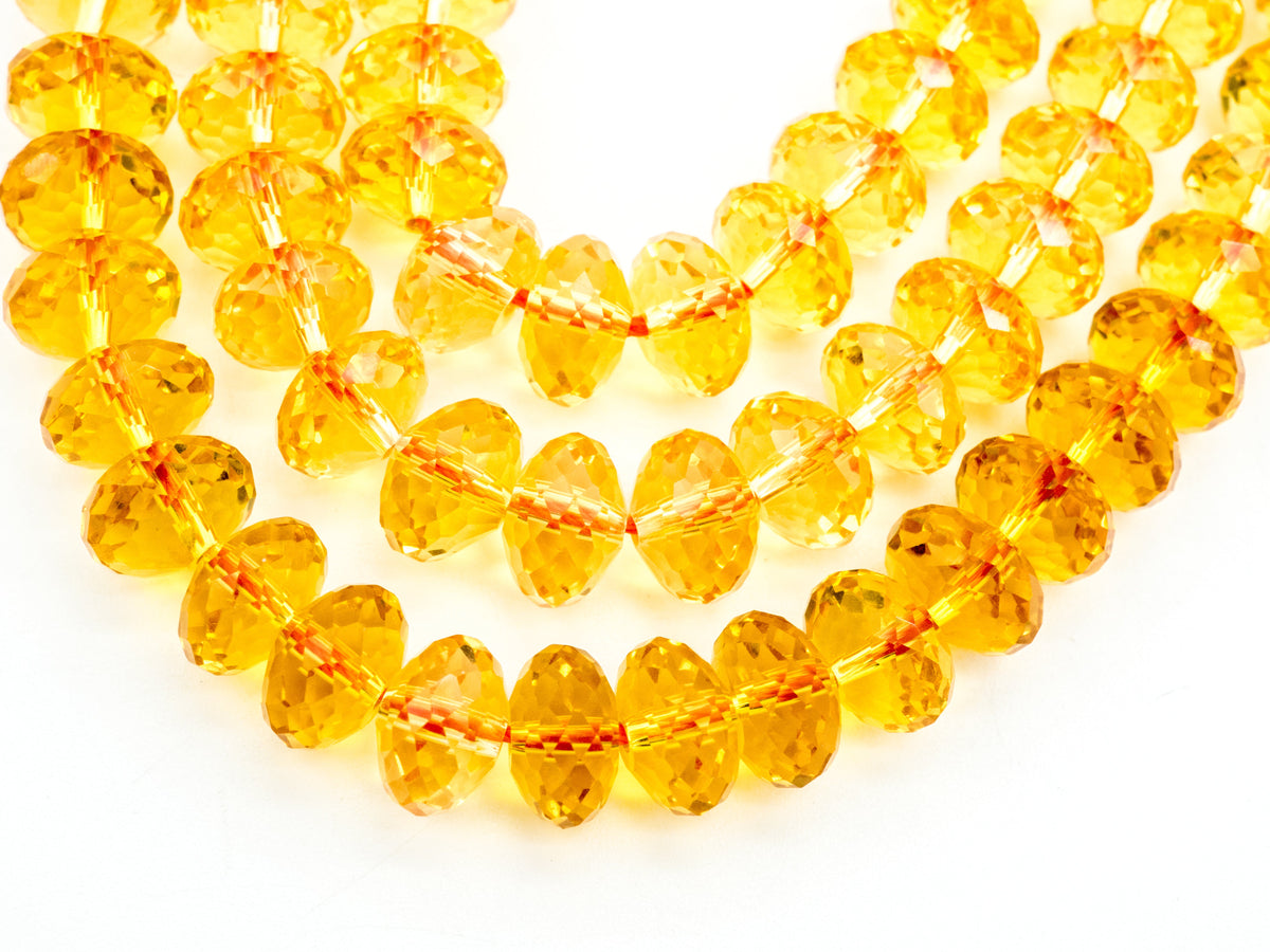 Citrine Faceted Rondelle Beads, 4x6–6x10mm, 15–16-Inch Strand