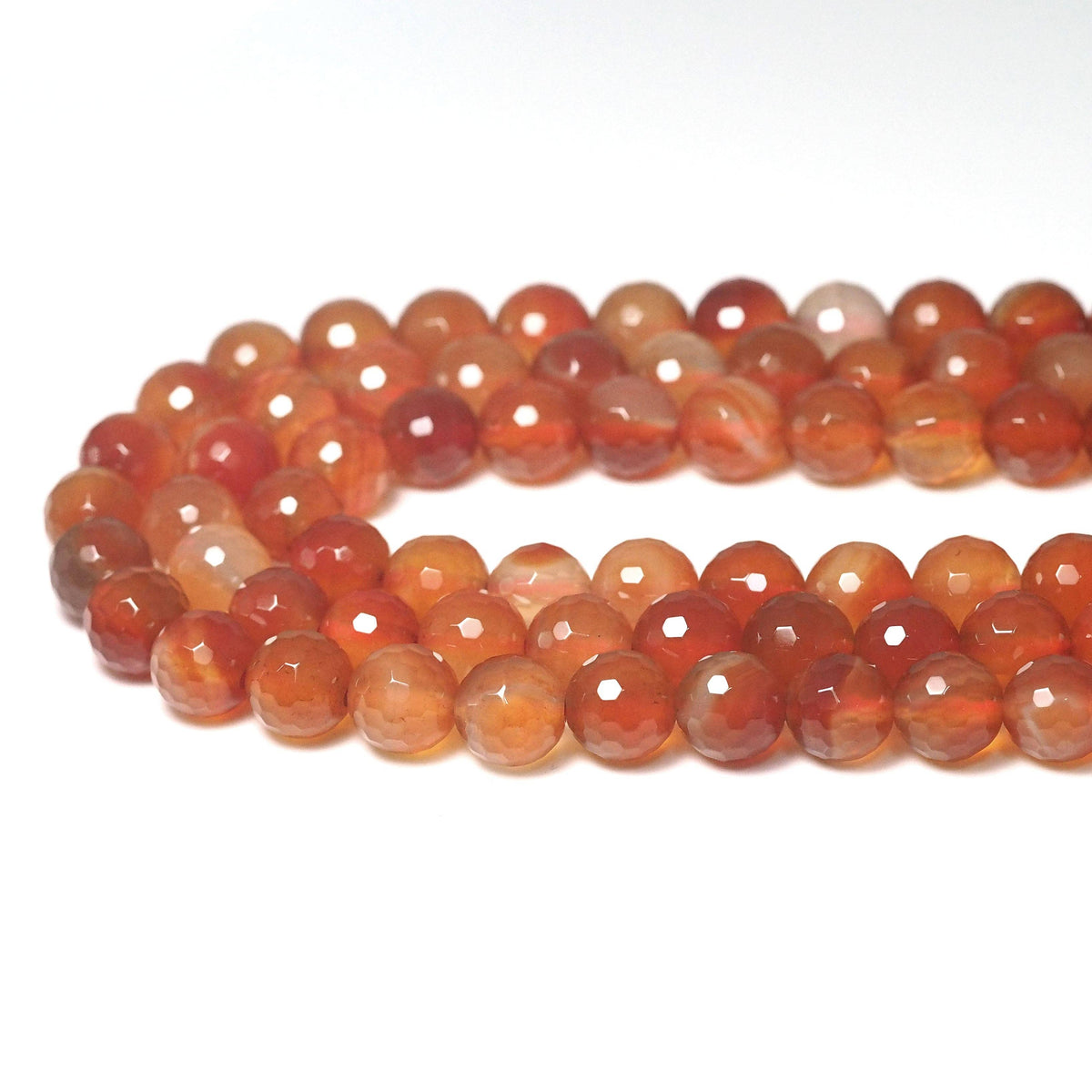 Red Agate Faceted Round Beads, 6–10mm, 15–16-Inch Strand