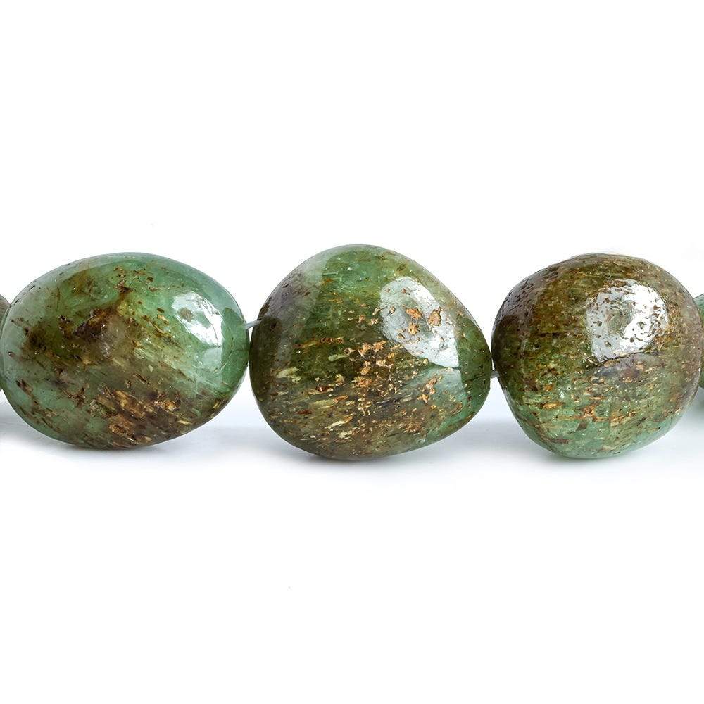 Russian Emerald Plain Nugget Bead Strand – 11 × 8–28 × 21mm