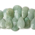 Milky Aquamarine Pear Briolette Beads, 6.75-Inch Strand