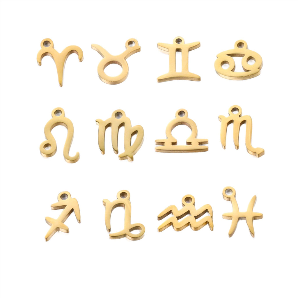 Sign of the Zodiac Charms available in Silver & Waterproof Gold sold Individually - SSC10