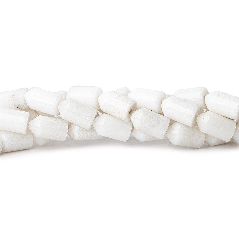 White Howlite Bullet Bead Strand – 12 × 7mm, 16 Inches
