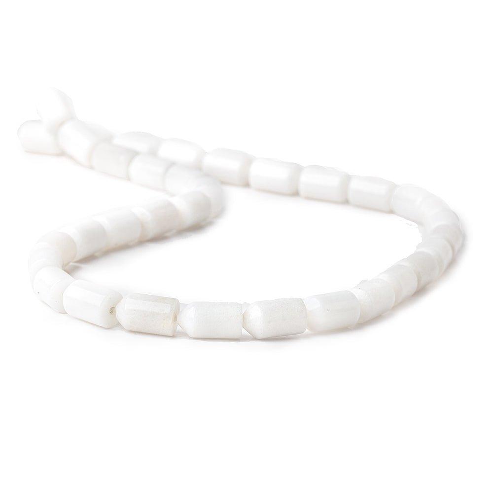 White Howlite Bullet Bead Strand – 12 × 7mm, 16 Inches