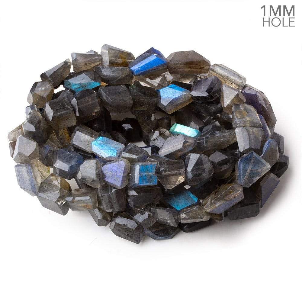 12x6–15x8mm Labradorite Faceted Nugget Beads, 16-Inch Strand