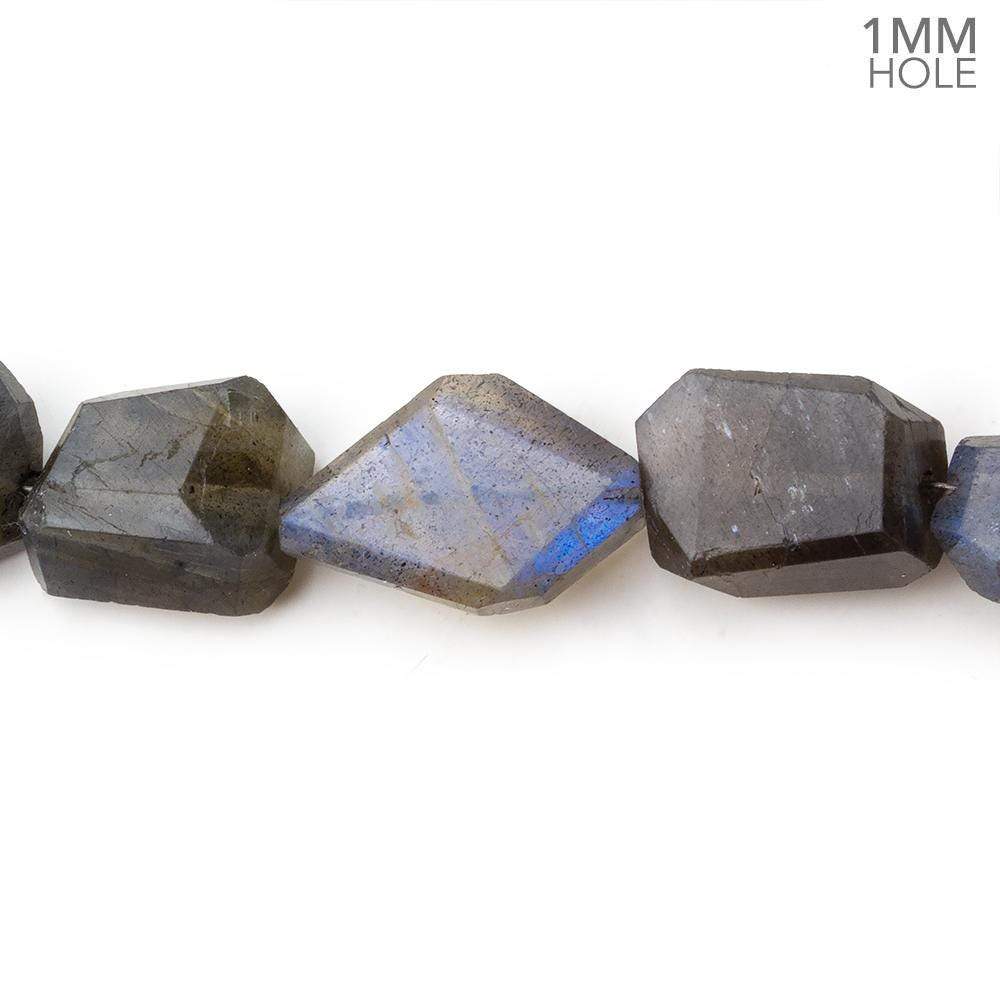 12x6–15x8mm Labradorite Faceted Nugget Beads, 16-Inch Strand