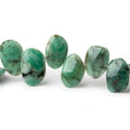 Zambian Emerald Faceted Freeform Bead Strand – 12 × 8–14 × 9mm