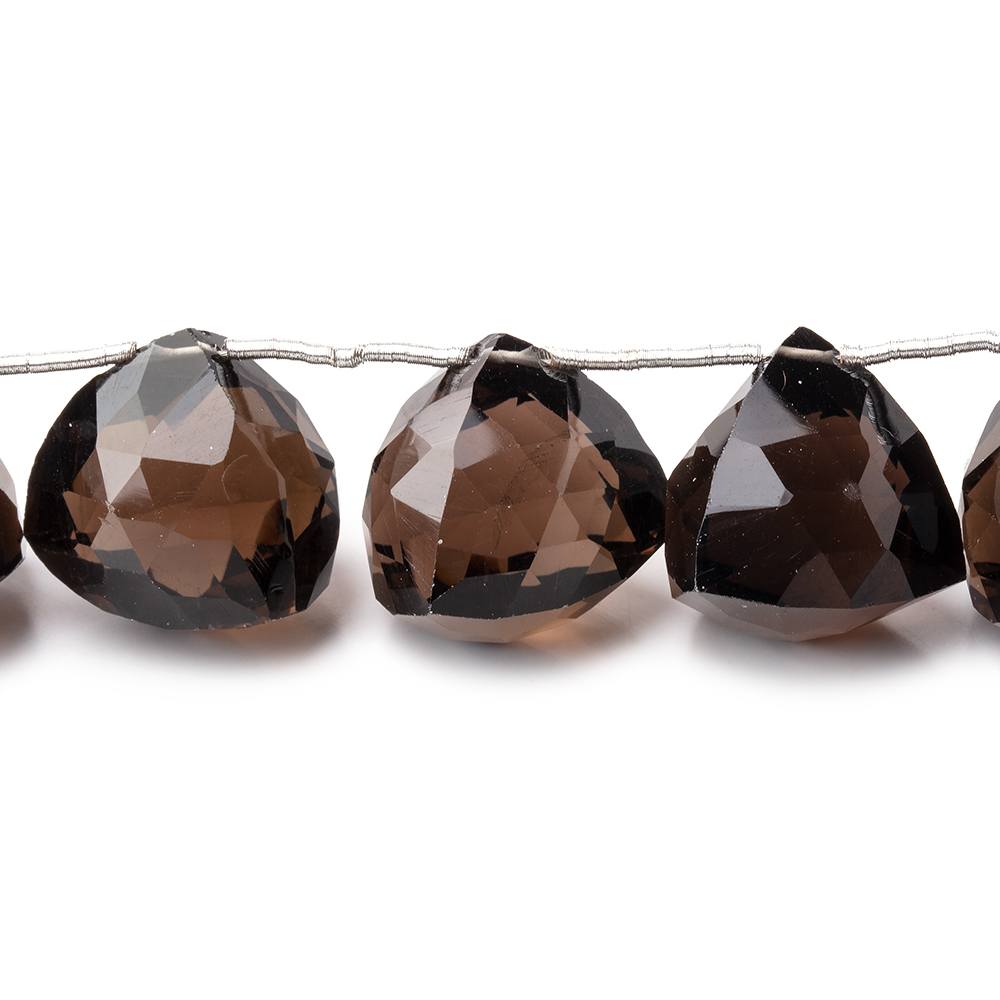 13–15mm Smoky Quartz Faceted Trillion Beads, 7.5-Inch Strand