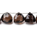 13–15mm Smoky Quartz Faceted Trillion Beads, 7.5-Inch Strand
