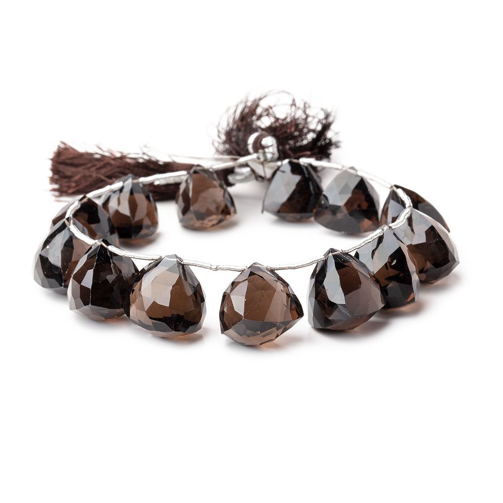 13–15mm Smoky Quartz Faceted Trillion Beads, 7.5-Inch Strand