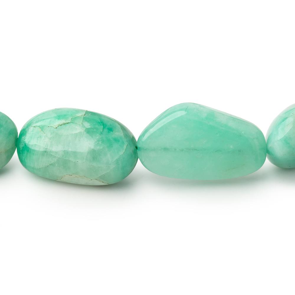 Colombian Emerald Plain Nugget Bead Strand – 13–26mm, 23 Beads