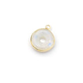 13mm Vermeil Bezel Rainbow Moonstone Coin with Void Pendant 1 piece