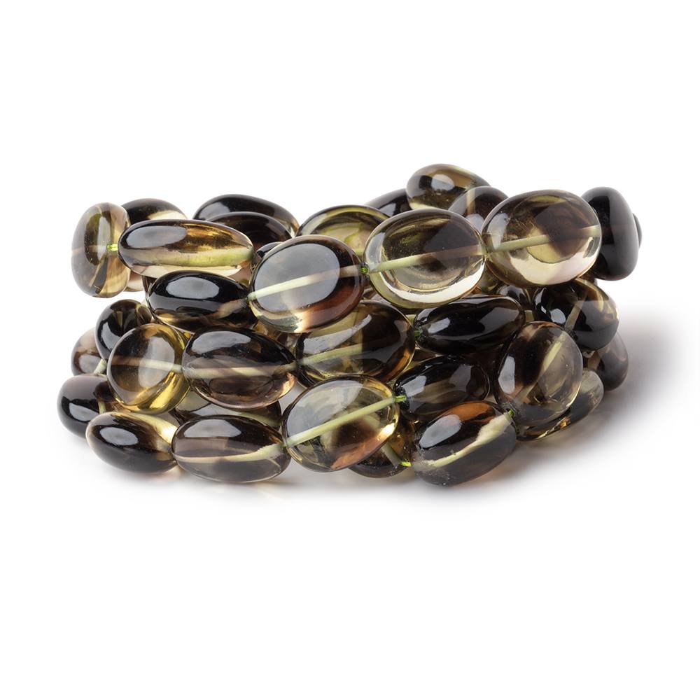 13–17mm Bi-Color Quartz Straight-Drilled Smooth Oval Beads, 16-Inch Strand